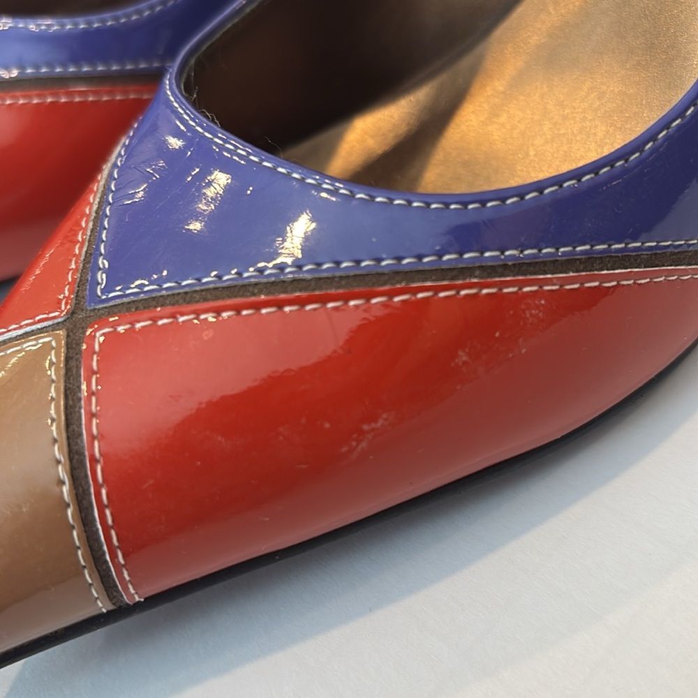 J.Renee Tangle Colorblock Patchwork Pointed Toe Kitten Heels in Size 6.5 - Picture 6 of 16